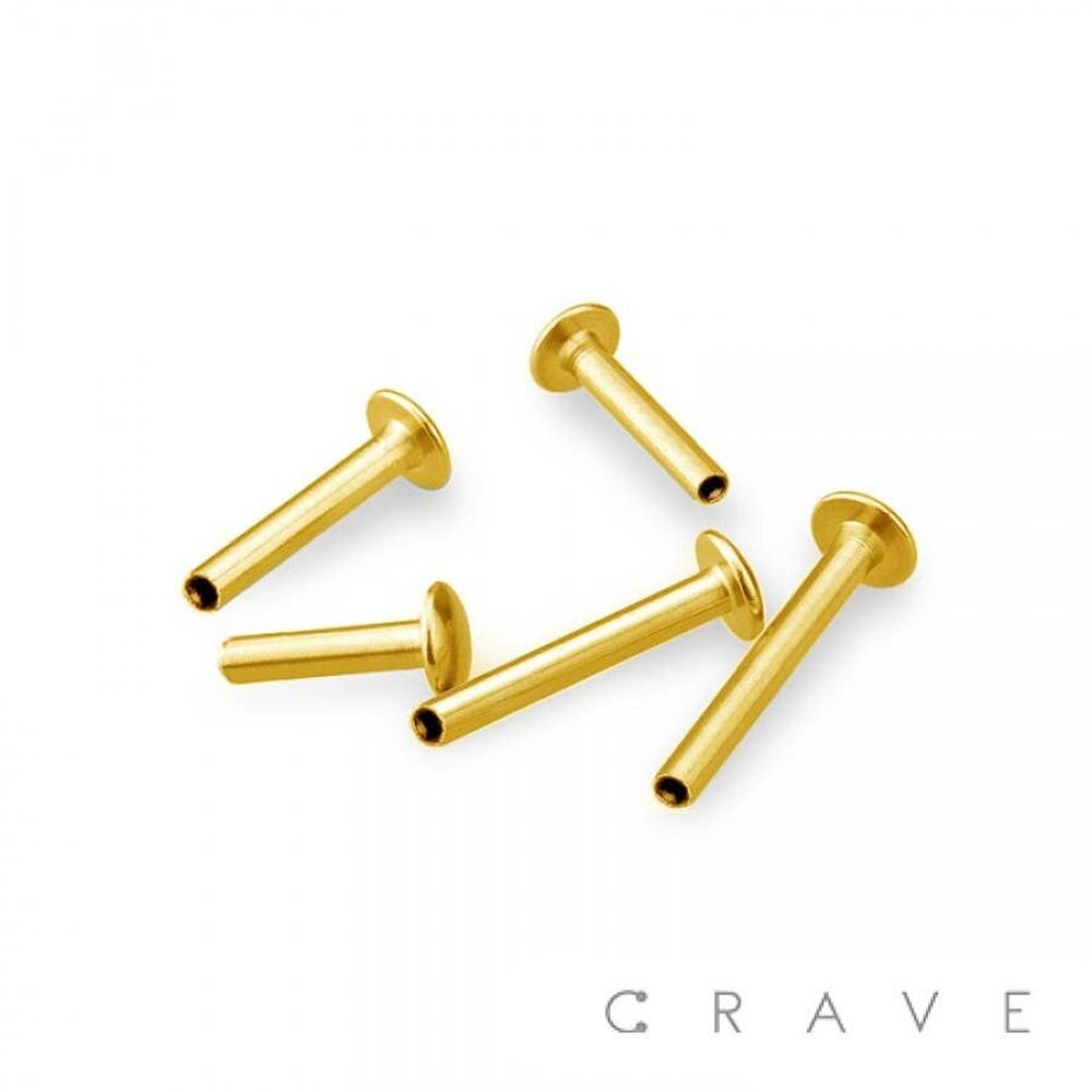 CZ Threadless Push-In Labret Gold - Picture 4 of 5